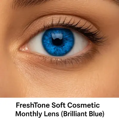 Freshtone Soft Cosmetic Monthly Lens (Brilliant Blue)