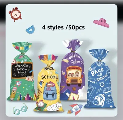 50-Pack Back to School Bags with Tie Closure