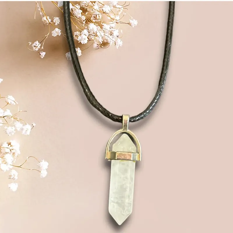 Angel Aura Quartz Necklace – Clear Aura Stone Pendant
