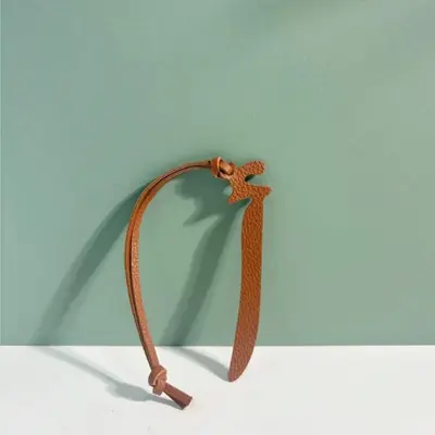 Arabic Letter "أ" Leather Bag Charm – Brown