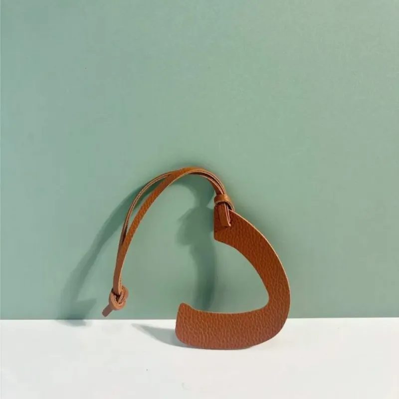 Arabic Letter "د" "D" Leather Bag Charm – Brown