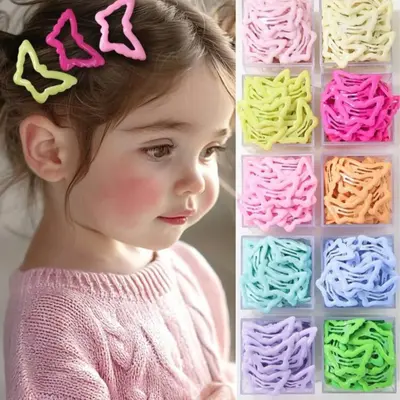 Colorful Butterfly Hair Clips for Girls – 12 Pastel Shades