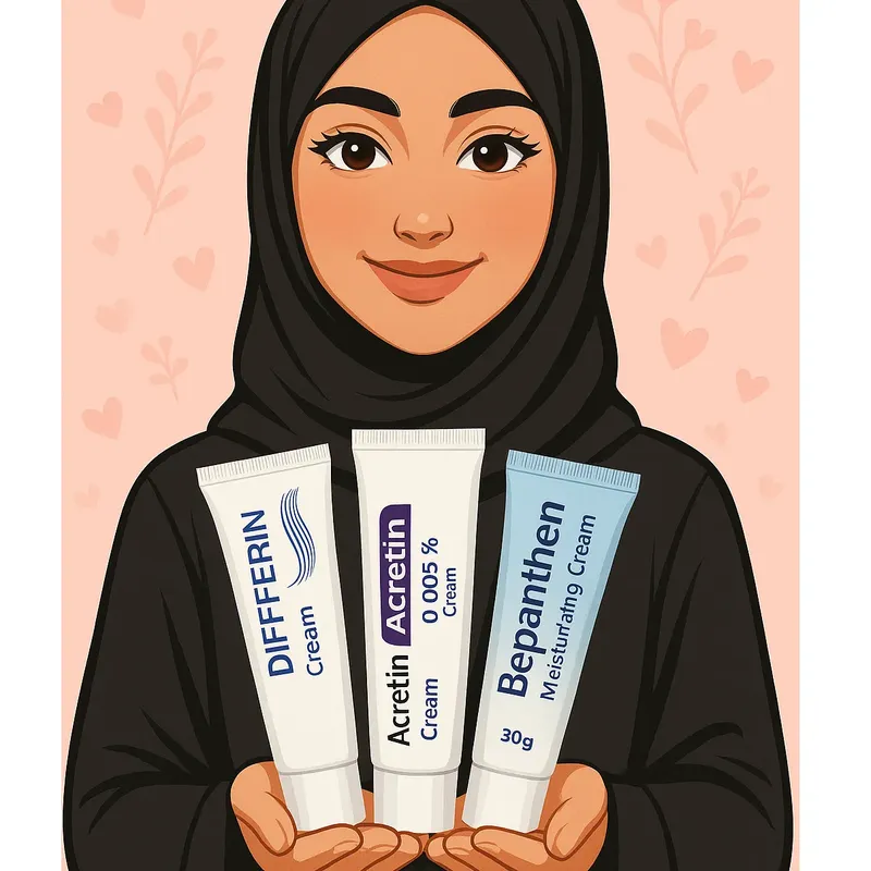 Complete Acne & Hydration Skincare Set (Acretin 0.05% + Differin 0.1% + Bepanthen Cream)