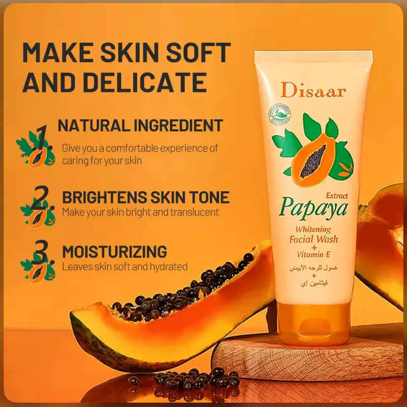 Disaar Papaya Extract Whitening Facial Wash with Vitamin E – 100g