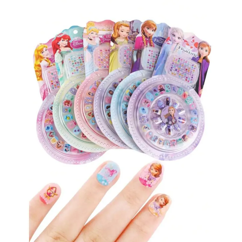 Disney Princess & Frozen Kids Nail Sticker Set – With Rhinestones
