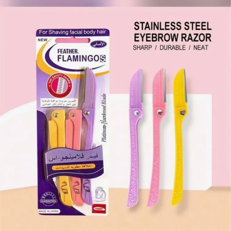 Flamingo Eyebrow Razor 3PC