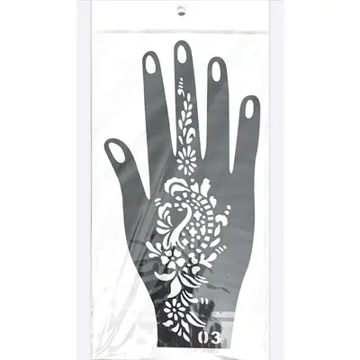 Henna Sticker Peacock & Floral Design (No. 03)