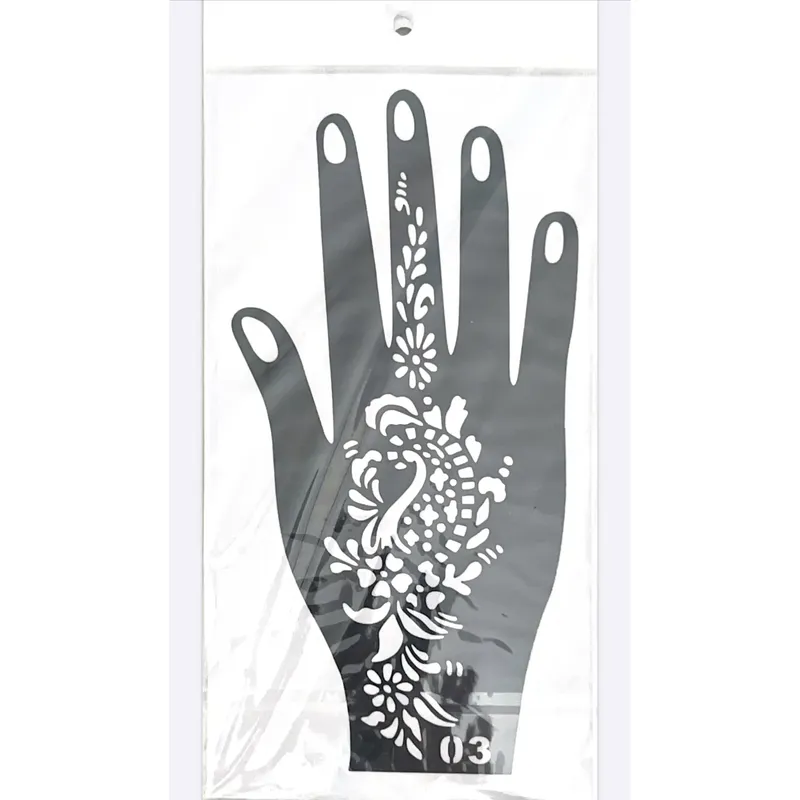 Henna Sticker Peacock & Floral Design (No. 03)