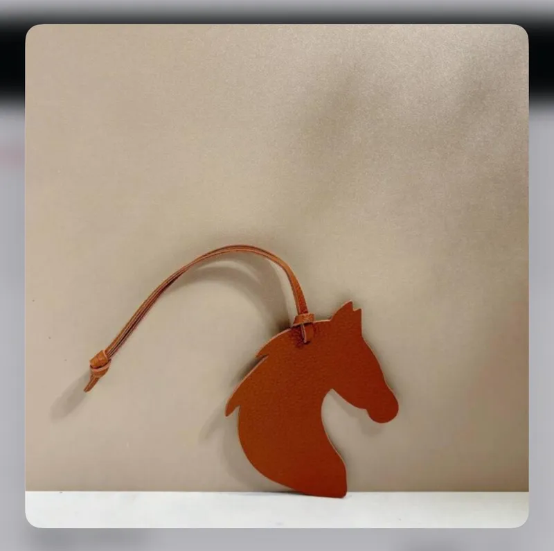 Horse Head Leather Bag Charm – Brown