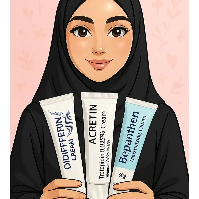 Radiance & Recovery Night Skincare Trio (Acretin 0.025% + Differin 0.1% + Bepanthen)