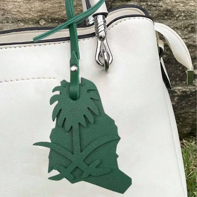 Saudi Arabia Emblem Bag Charm – Green Leather