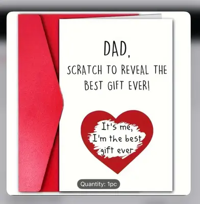 Scratch Reveal Father's Day Card – "I'm the Best Gift Ever"