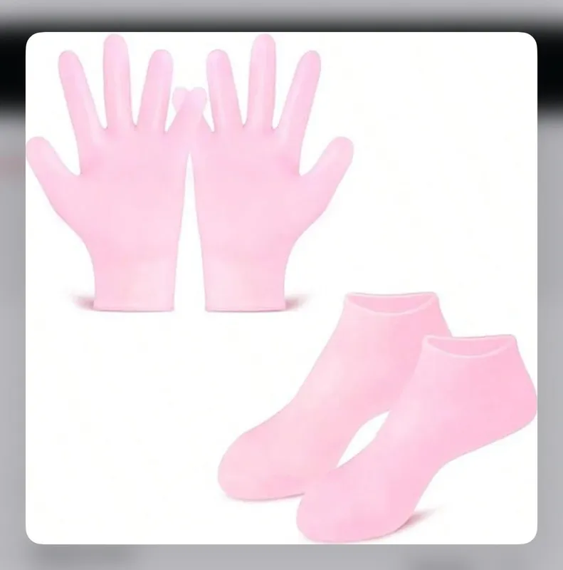 Silicone Moisturizing Treatment Hand Mask & Foot Mask Gel, Essential Oil Nourishing Gloves & Socks, Cuticle Remover, Hydration