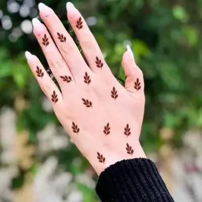 Washable Temporary Y2K Style Red Leaf Hand Tattoo Sticker Waterproof & Sweat-Proof 1Pc