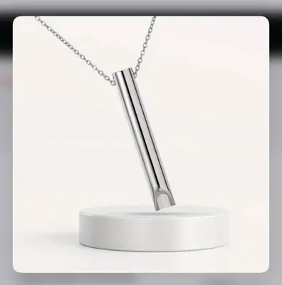 1pc Breathing Necklace for Anxiety & Stress Relief – Calmigo-Inspired Deep Breathing Tool for Meditation, Mindfulness, and Panic Attack Support – Relaxation Gift for Men & Women silver color