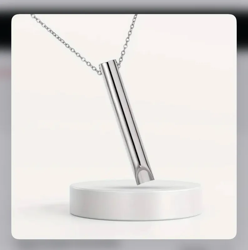 1pc Breathing Necklace for Anxiety & Stress Relief – Calmigo-Inspired Deep Breathing Tool for Meditation, Mindfulness, and Panic Attack Support – Relaxation Gift for Men & Women silver color