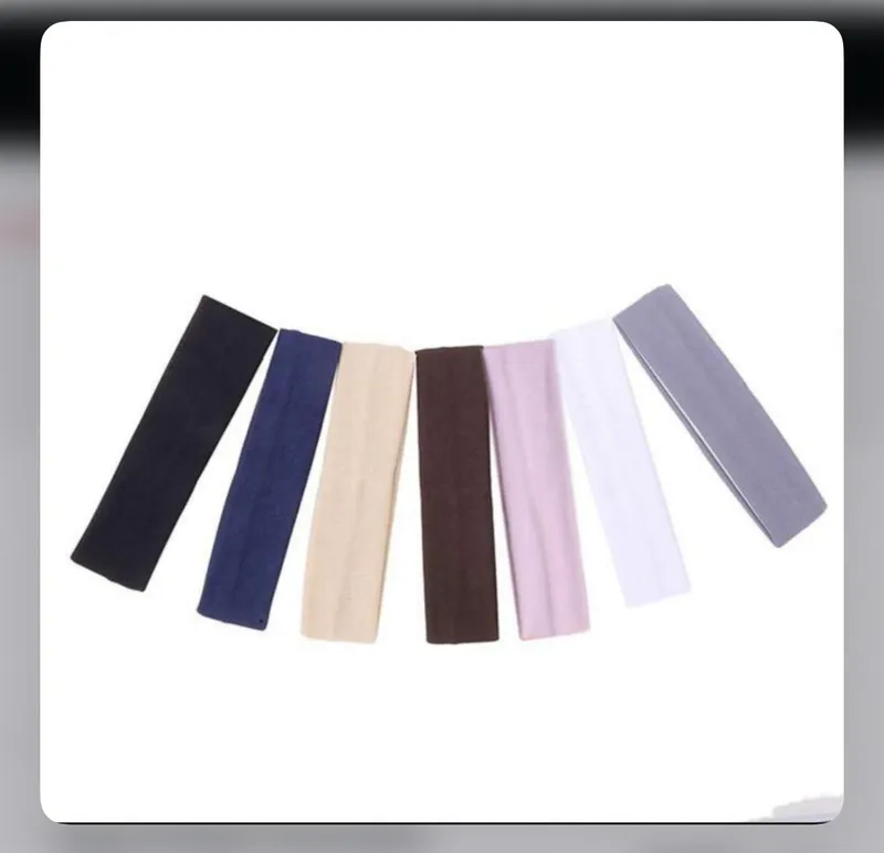 7-piece Soft Stretch Headband Set – Solid Color Yoga & Workout Hair Bands