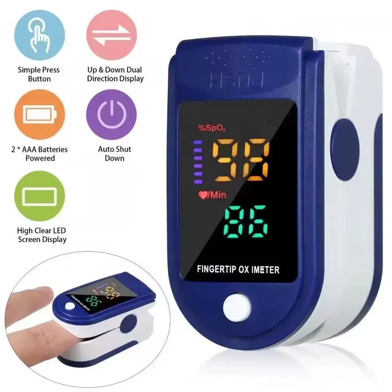 Adults Fingertip Pulse Oximeter Blood Oxygen Saturation Monitor Pulse Ox
