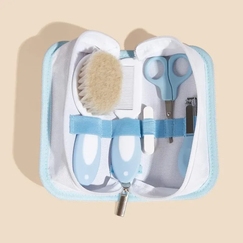 Baby Care Set In Blue Bag - 5 Pcs