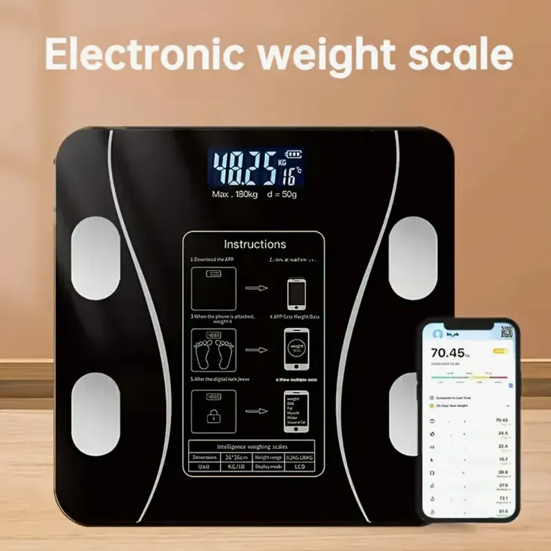 Digital weight scale, connected to Mobile App , black