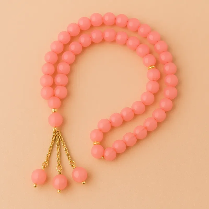 Frosted Pink Crystal Prayer Beads