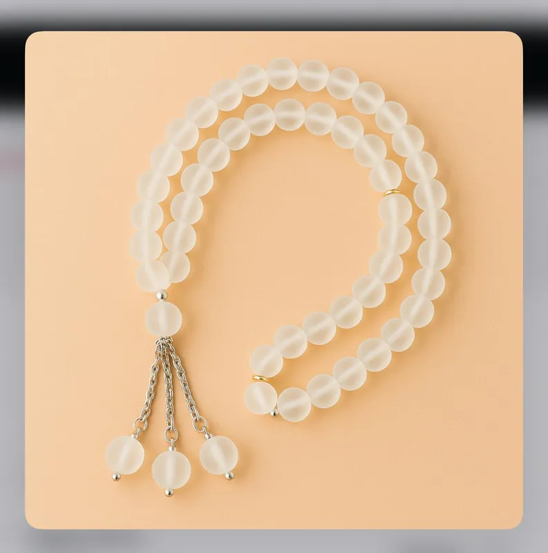 Frosted White Crystal Prayer Beads