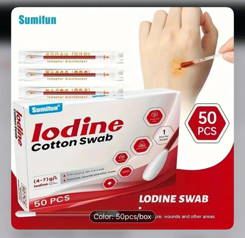iodine cotton swab - 50 pcs