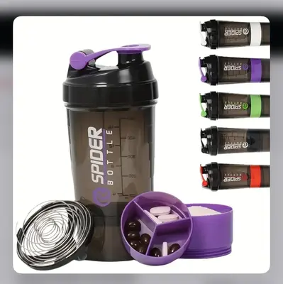 Protein Shaker Cup , 5 Layers , 500 Ml - Purple Color