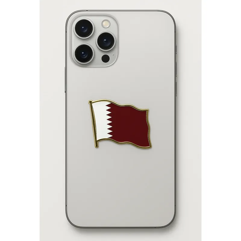 Qatar Flag 3D High Quality Metal Sticker for Mobile Phones & Laptops