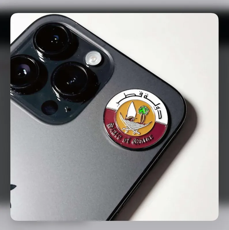 Qatar Old Logo 3d High Quality Metal Sticker For Mobile Phones & Laptops