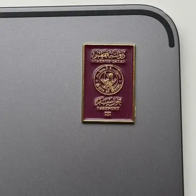 Qatar Passport 3D High Quality Metal Sticker for Mobile Phones & Laptops