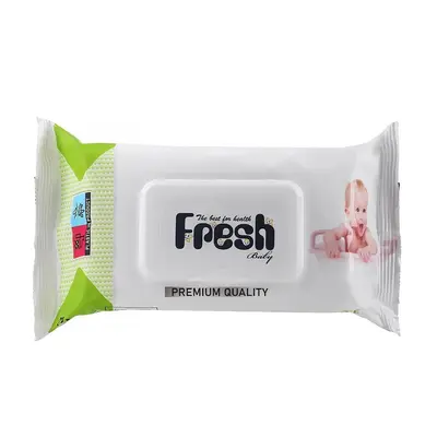 Wet Wipes, green, with flap, 72 pcs