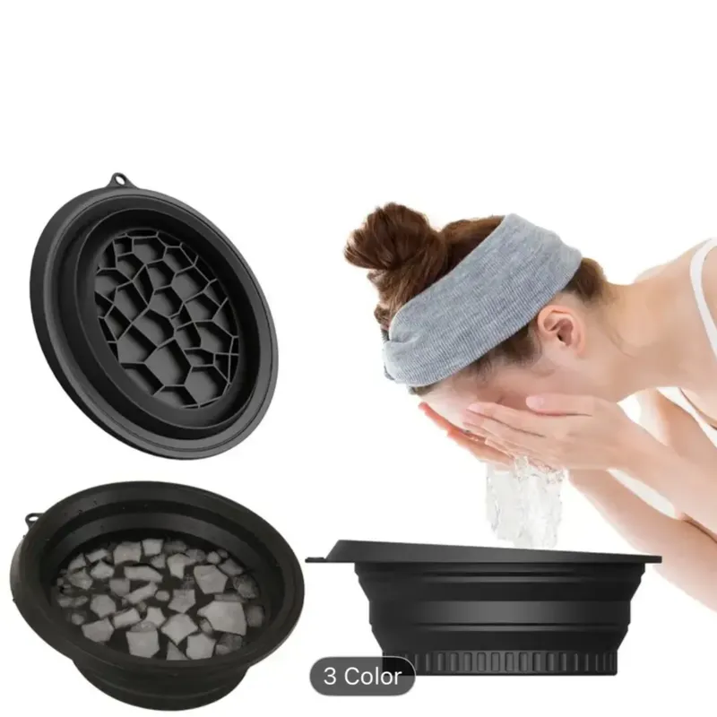Collapsible Ice Facial Bowl – Integrated Ice Mold for Cold Water Therapy