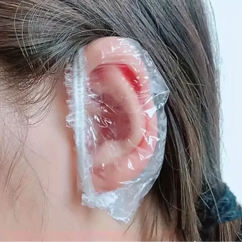 Disposable Plastic Ear Covers – Waterproof Protection for Hair Coloring and Showers 1 pc