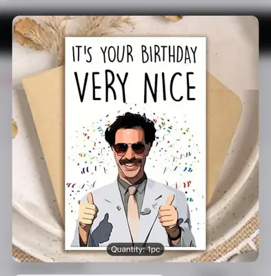 Borat Happy Birthday Card