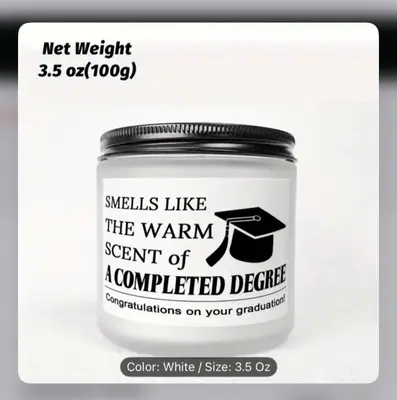 Graduation Scented Candle – White, 3.5 Oz