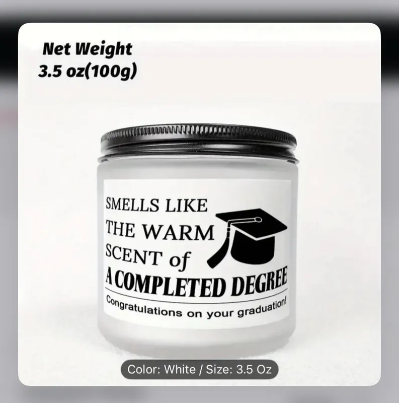 Graduation Scented Candle – White, 3.5 Oz