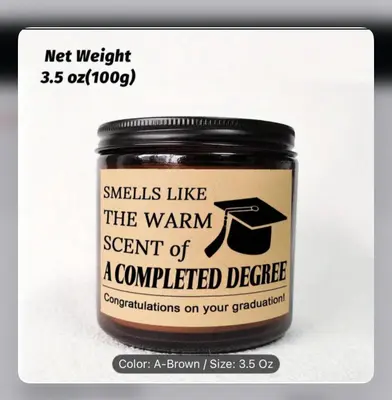 Graduation Scented Candle – Brown, 3.5 Oz