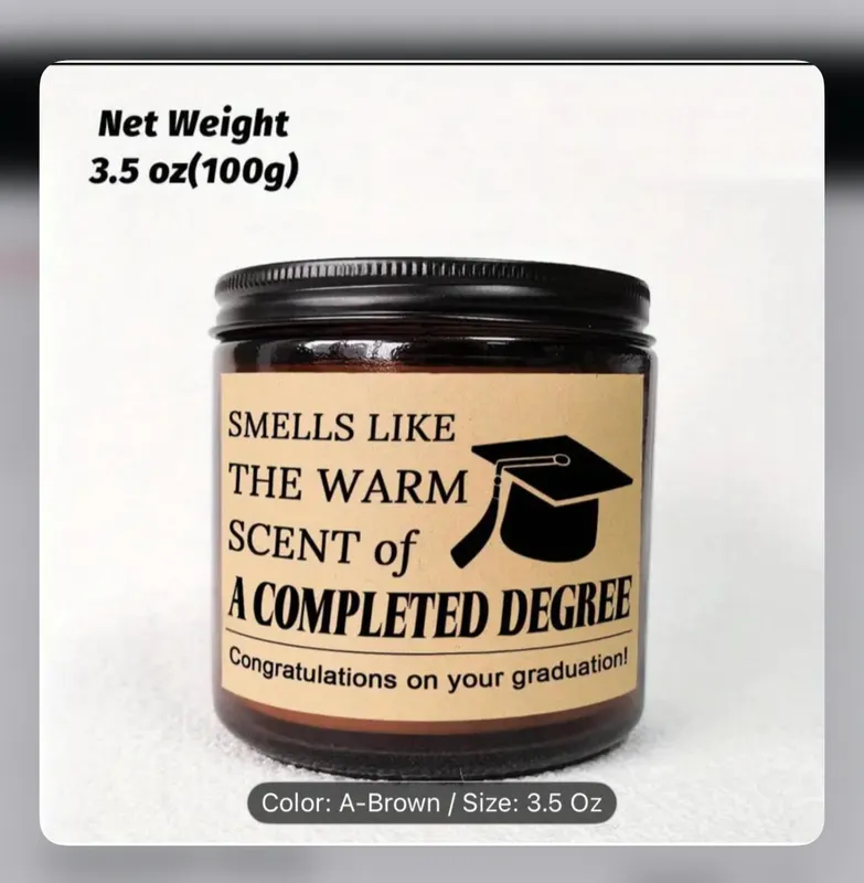 Graduation Scented Candle – Brown, 3.5 Oz