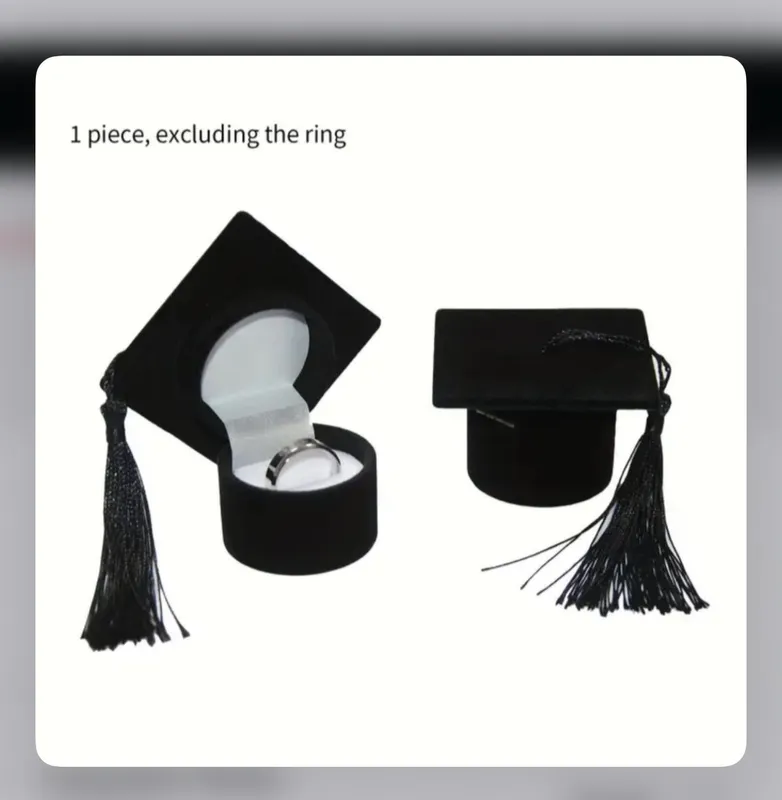 Graduation Hat-Shaped Ring Box