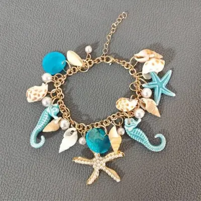 Summer Ladies Beach Bracelet with Sea Shells and Stars
