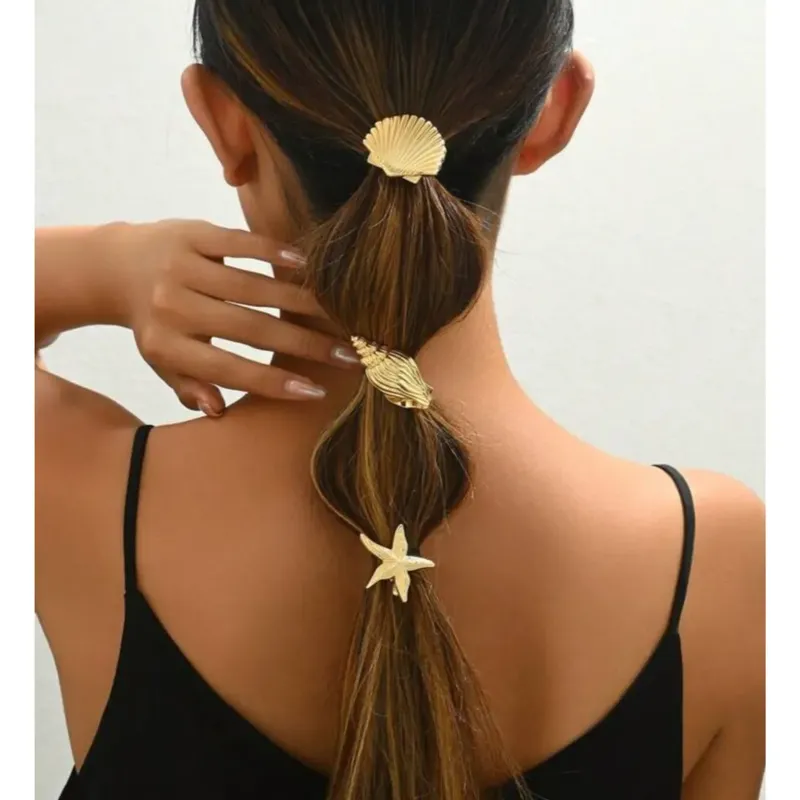 Summer Beach Hair Clips Shells 3PCs