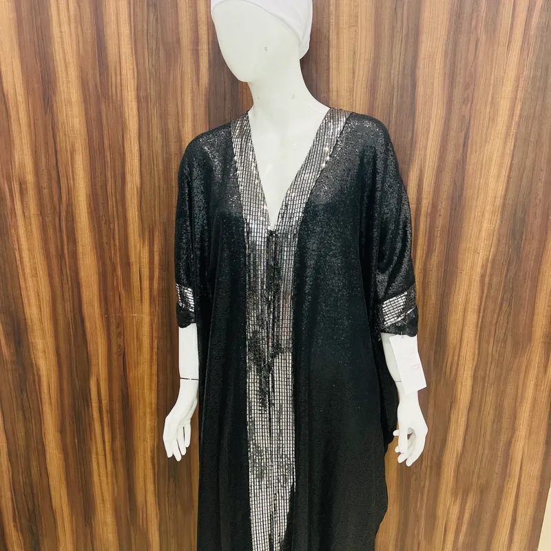 Short Black Silver Bisht - 1532