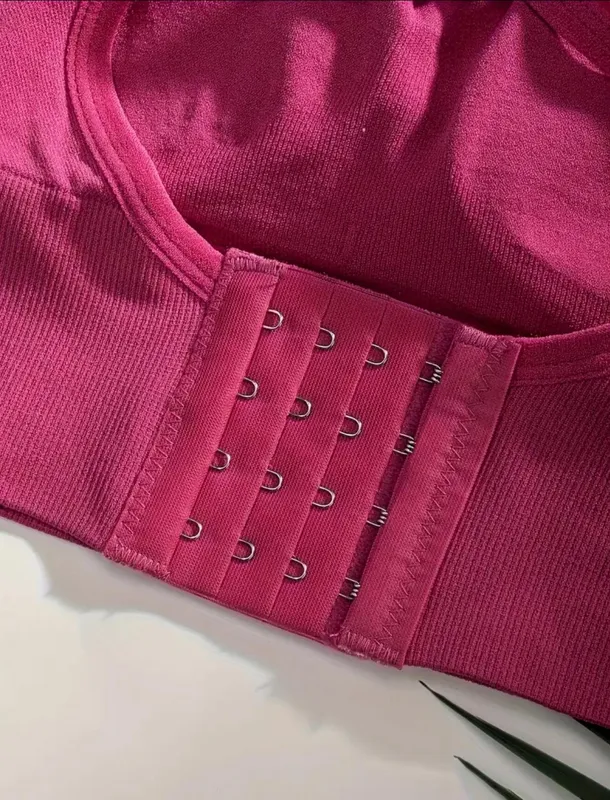 CELILIN Women’s Pink Sports Bra – High Support & Removable Pads