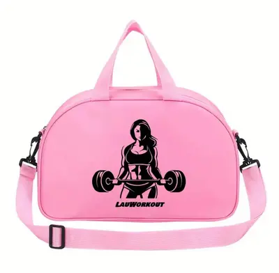 Gym Bag for Women – Bold Weightlifting Girl Design, Pink