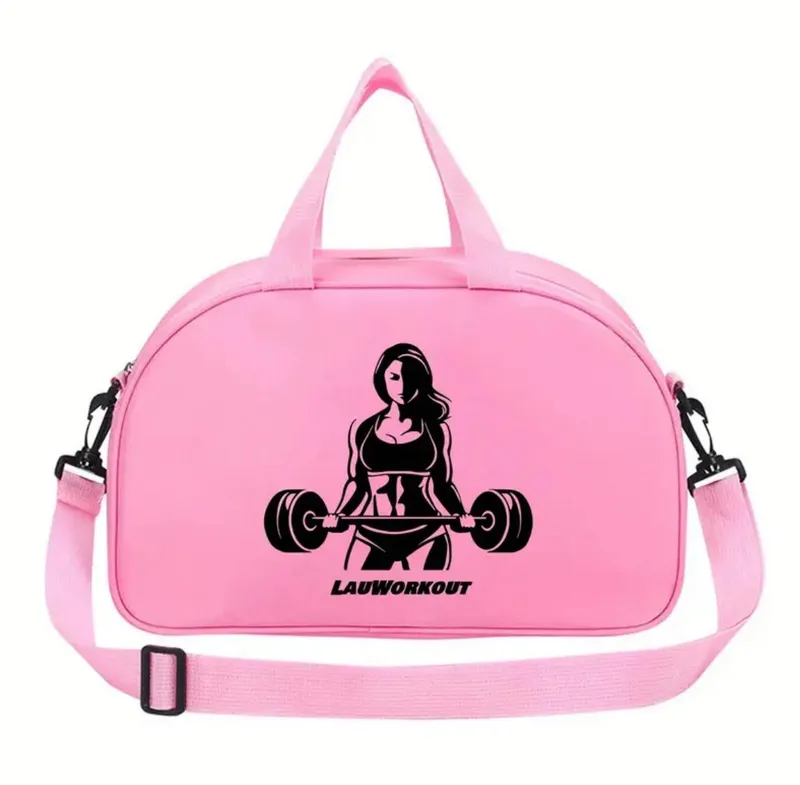 Gym Bag for Women – Bold Weightlifting Girl Design, Pink