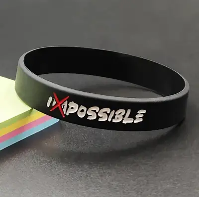 “Possible” Motivational Sports Wristband – Black