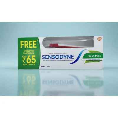 Sensodyne With Toothpaste Fresh Mint 150g