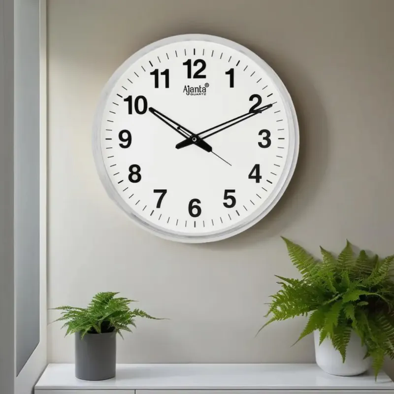 Wall clock , Analog 32 x 32 Cm , white