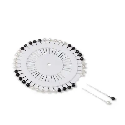 Dressmakers head scarf Hijab pins set , black & white , 40 pins